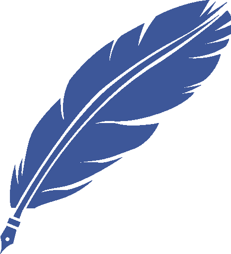 Plume d'oiseau bleue avec embout de plume bleu